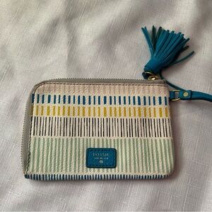 Fossil Striped Mini Wristlet Clutch with Tassel - Multicolor